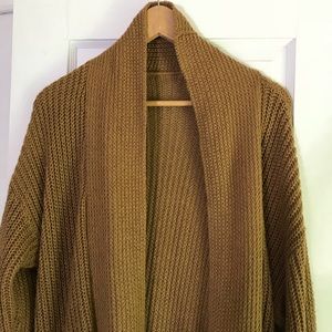 Tan UO shawl cardigan